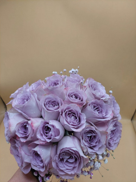 Buchet de mireasa mov cu alb - Img 3