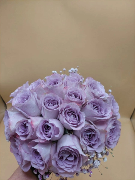 Buchet de mireasa mov cu alb - Img 3