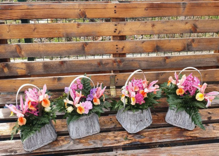 Cosulet rustic cu flori