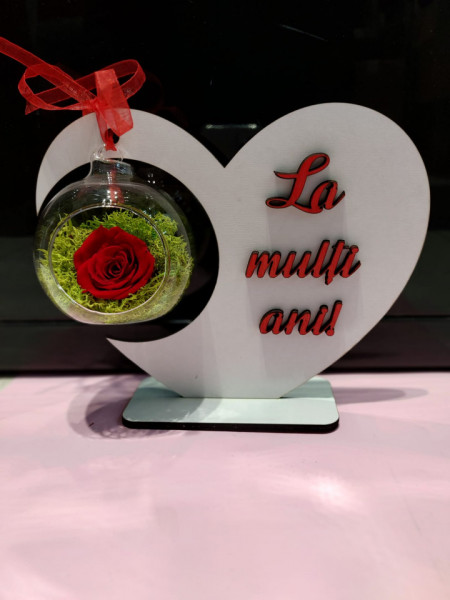 Suport inima cu trandafir criogenat la multi ani! - Img 2