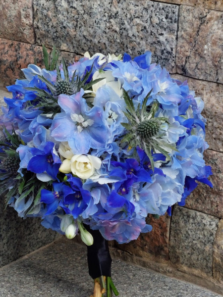 Buchet de mireasa albastru elegant - Img 4