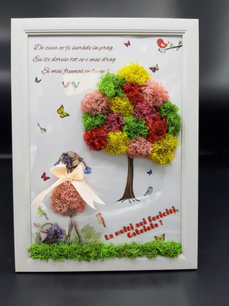 Tablou cu licheni - Mesaj pentru ziua numelui