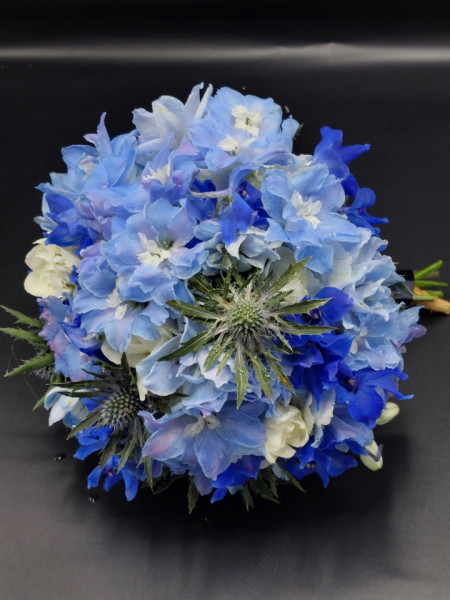 Buchet de mireasa albastru elegant - Img 5