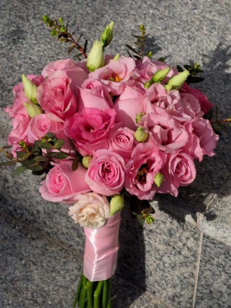 Buchet de mireasa cu trandafiri si eustoma! - Img 2