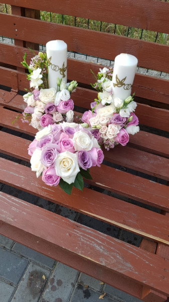 Set lumanari si buchet nunta