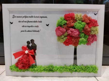 Tablou cu licheni - Doi oameni pot face multe lucruri impreuna
