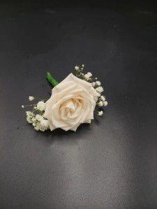 Butoniera trandafir ivory