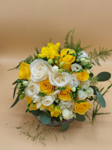 Buchet de mireasa alb-galben