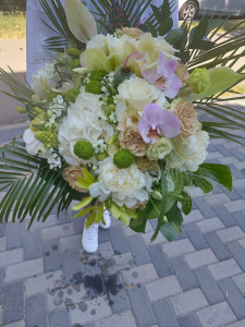 Buchet fresh cu alb si verde