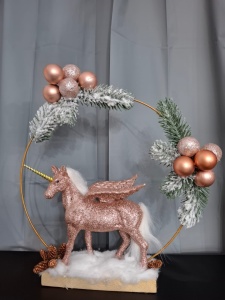 Decoratiune Craciun Unicorn Roz