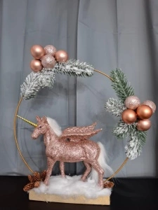 Decoratiune Craciun Unicorn Roz