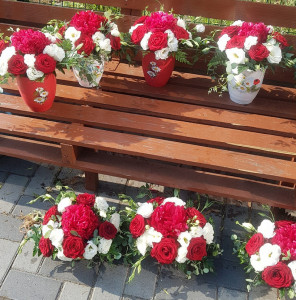 Aranjament floral pentru masa invitati botez / nunta