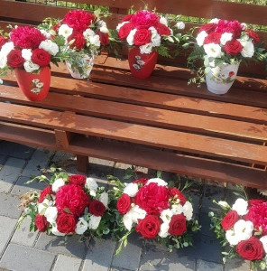 Aranjament floral pentru masa invitati botez / nunta