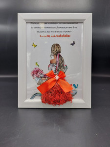 Tablou cu licheni - Mesaj personalizat - "La multi ani, Gabriela!"