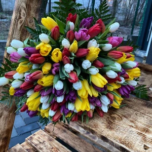 Buchet cu 101 lalele multicolore