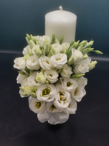 Lumanari nunta elegante all white