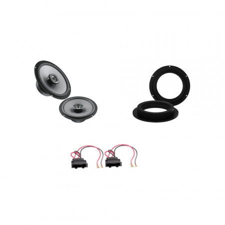 Kit audio pentru VW Golf V, Difuzoare Hertz UNO X 165, 55w RMS, Inele MDF impregnat, Mufe adaptoare