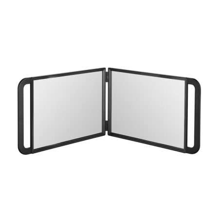 Oglinda dubla pliabila pentru salon, cu rama neagra 23.4 x 2.5 x 36.7cm - 1 buc
