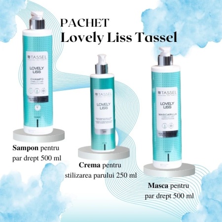 Pachet Lovely Liss Tassel, sampon, masca de par si crema pentru indreptarea parului