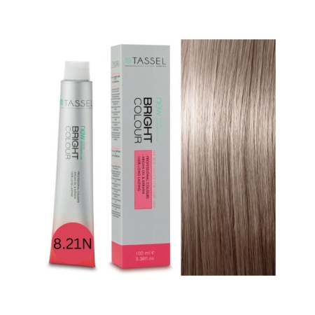Vopsea de par cu amonaic, keratina si ulei de argan Bright Color, nr 8.21N Blond Super Luminos Bej -100ml