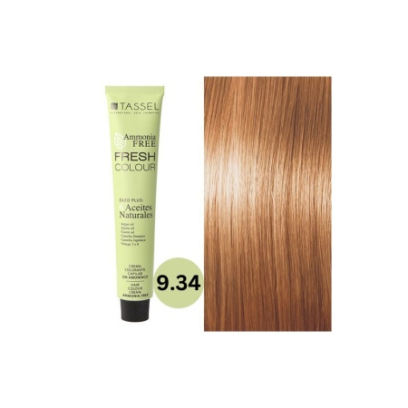Vopsea de par fara amoniac Fresh Color Tassel nr 9.34, Blond Luminos Bej Deschis - 100 ml