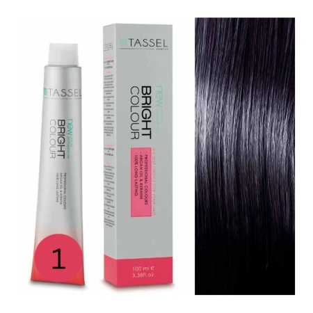 Vopsea de par cu keratina, ulei de argan si amoniac Bright Color nr 1, Negru - 100 ml