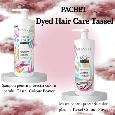 Pachet pentru par vopsit Tassel Hair Care, sampon si masca cu ulei de argan 2 x 1000 ml