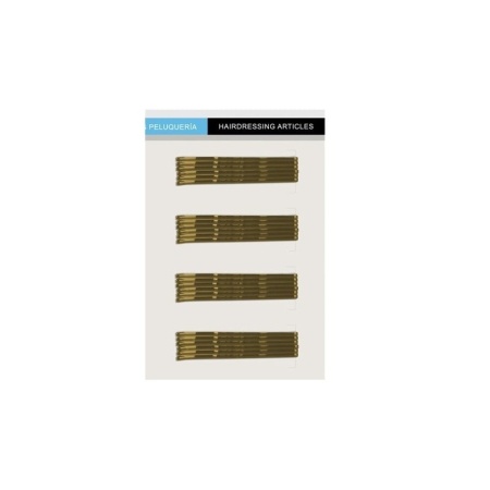 Agrafe ondulate de par, maro cu capat rotund - 50 mm x 24 buc