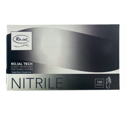 Mănuși din Nitril Roial Tech, Negre, Mărimea S – 100 Buc