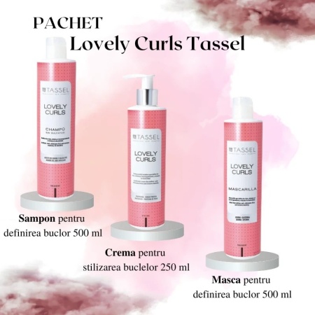 Pachet Lovely Curls Tassel, sampon, masca de par si crema pentru definirea buclelor