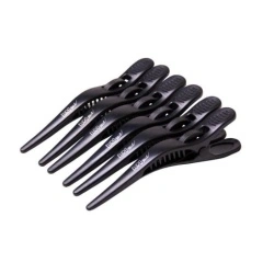 Clipsuri de par, negre din plastic 10 cm - set de 6 buc
