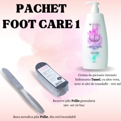 Pachet pentru ingrijirea picioarelor FOOT CARE 1, cu rezerve pila, baza metalica si crema intensiv hidratanta Tassel