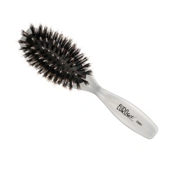 Perie de par pentru extensii, ovala si mica SILVER, par natural + nailon - 1 buc
