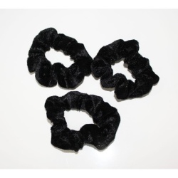 Elastic pentru par din catifea, negru - 1 bucata