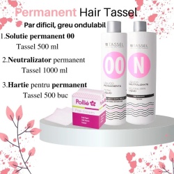 Pachet Permanent Hair Tassel, PAR DIFICIL SI GREU ONDULABIL, include solutia de permanent, neutralizatorul si hartie permanent