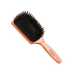 Perie de par, dreptunghiulara din lemn, cu par natural - 1 buc