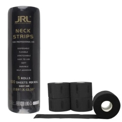 Set 5 Role Gulere Frizerie JRL Professional Negre – 500 Bucăți, Hârtie Elastică Premium, Stil Modern