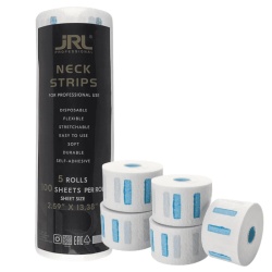 Set 5 Role Gulere Frizerie JRL Professional – 500 Bucăți, Hârtie Premium Elastică, Alb