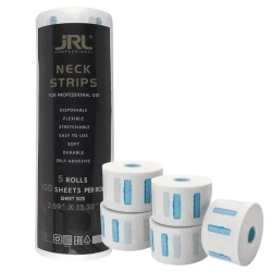 Set 5 Role Gulere Frizerie JRL Professional – 500 Bucăți, Hârtie Premium Elastică, Alb