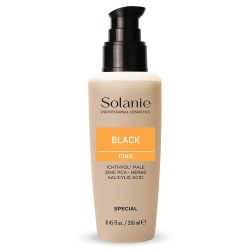 Loțiune Tonică Neagră Solanie Black Line cu Ichtiol, 250 ml – Format Profesional pentru Ten Gras și Acneic