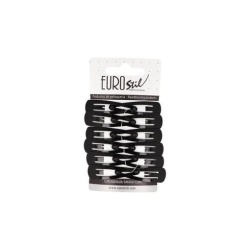 Clame pentru par, din metal Eurostil, NEGRE - set 12 buc