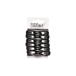 Clame pentru par, din metal Eurostil, NEGRE - set 12 buc