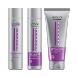 Pachet Complet Londa Professional Deep Moisture – Șampon 250ml, Balsam 200ml și Mască Intensiv Hidratantă 200ml