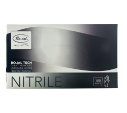Mănuși din Nitril Roial Tech, Negre, Mărimea S – 100 Buc