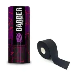 Set 5 Role Gulere Frizerie Marmara Barber Negre – 500 Bucăți, Hârtie Elastică și Absorbantă
