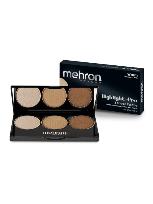 Paleta iluminatoare pentru față si corp Mehron Highlight-Pro 3 Shade Palette Warm, 10.5g