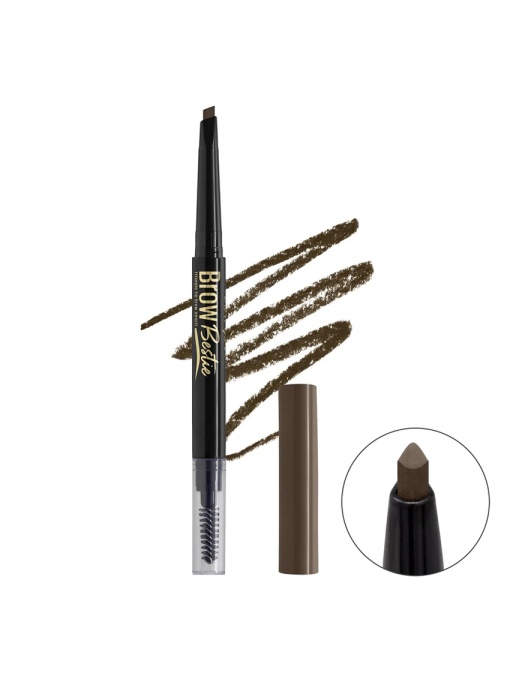 Creion de sprancene L.A. Girl Brow Bestie Triangle Tip Brow Pencil GBP 375 Medium Brown, 0.25g