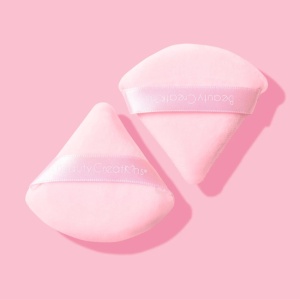 Aplicator pentru pudră Beauty Creations Set Puff Puff 2 Piece Triangle Blender Pink - Img 3