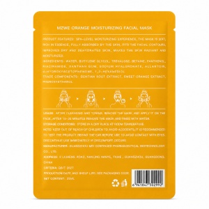 Mască de față tip șervețel MZWE cu Vitamina C și Portocală, Hidratare Intensă și Luminozitate, 25ml - Img 3