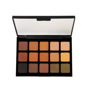 Paletă farduri de pleoape BPerfect Muted II – 15 Nuanțe Nude și Neutre, Mate și Sidefate, 22.5 g